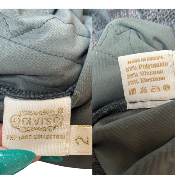 OLVI'S THE LACE COLLECTION LONG SLEEVE GRAY LACE MINI BODY CON DRESS US 2-4 - Picture 6 of 6